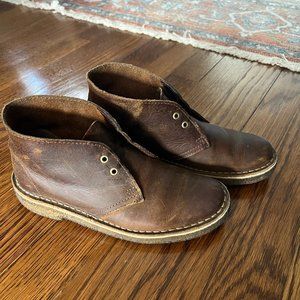 Women's Clarks Desert Boots - Beeswax Leather, Size 5.5